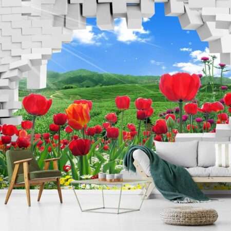 3D Flower Customized Wall Covering Design | Bring Nature's Elegance Indoors - 05