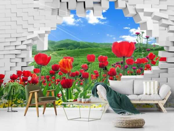 3D Flower Customized Wall Covering Design | Bring Nature's Elegance Indoors - 05