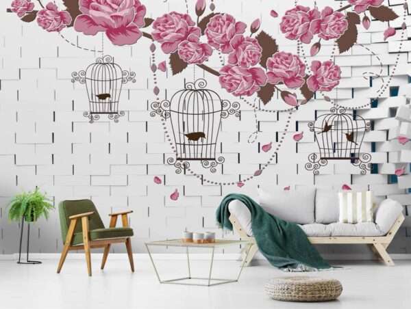 3D Flower Customized Wall Covering Design | Bring Nature's Elegance Indoors - 01