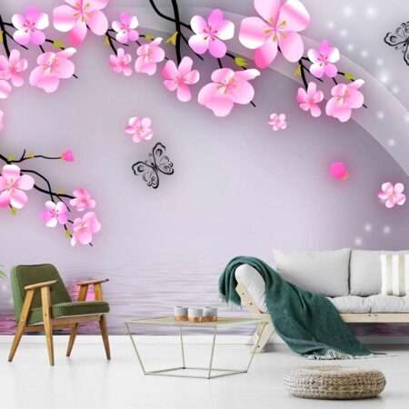 3D Flower Customized Wall Covering Design | Bring Nature's Elegance Indoors - 225