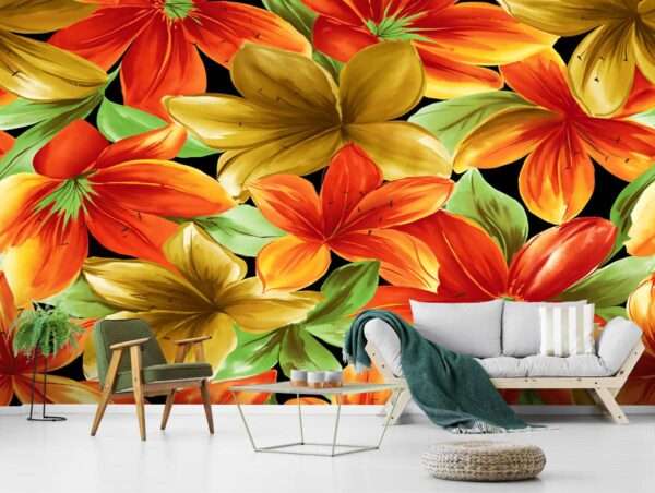 3D Flower Customized Wall Covering Design | Bring Nature's Elegance Indoors - 305