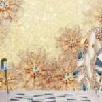 Enchant Your Walls with the Latest Mural Art Design Customized Wallpaper (Print on Demand) in Royal Glitter - 70