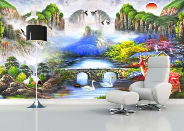 Enchant Your Walls with the Latest Mural Art Design Customized Wallpaper (Print on Demand) in Royal Glitter - 84