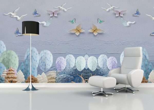 Enchant Your Walls with the Latest Mural Art Design Customized Wallpaper (Print on Demand) in Royal Glitter - 96