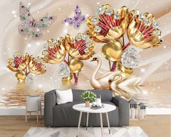 Enchant Your Walls with the Latest Mural Art Design Customized Wallpaper (Print on Demand) in Royal Glitter - 34