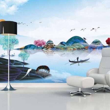 Enchant Your Walls with the Latest Mural Art Design Customized Wallpaper (Print on Demand) in Royal Glitter - 83