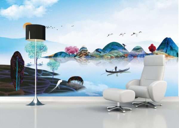 Enchant Your Walls with the Latest Mural Art Design Customized Wallpaper (Print on Demand) in Royal Glitter - 83