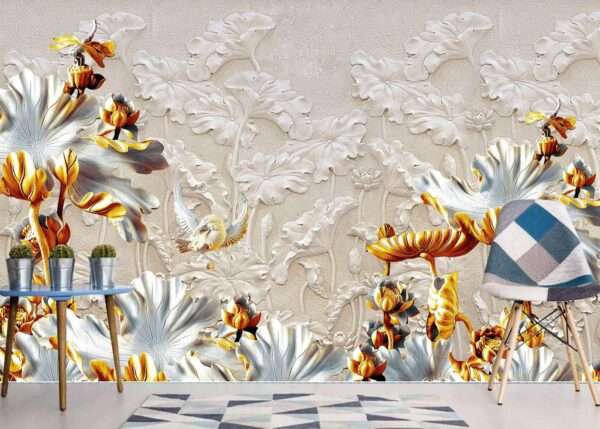 Enchant Your Walls with the Latest Mural Art Design Customized Wallpaper (Print on Demand) in Royal Glitter - 22