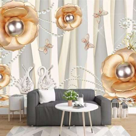 Enchant Your Walls with the Latest Mural Art Design Customized Wallpaper (Print on Demand) in Royal Glitter - 76