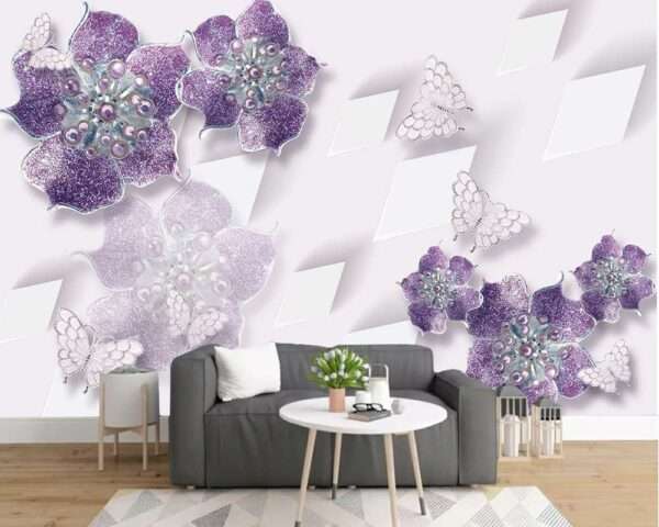 Enchant Your Walls with the Latest Mural Art Design Customized Wallpaper (Print on Demand) in Royal Glitter - 80