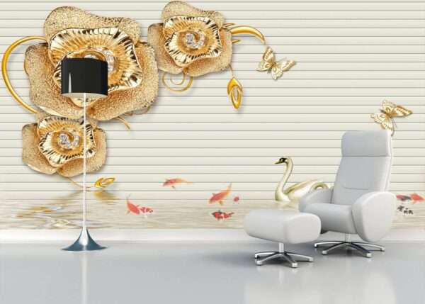 Enchant Your Walls with the Latest Mural Art Design Customized Wallpaper (Print on Demand) in Royal Glitter - 86