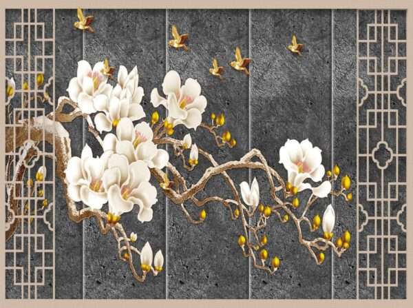 Transform Your Walls with Latest Flowers Design Customized Wallpaper (Print on Demand) - 19