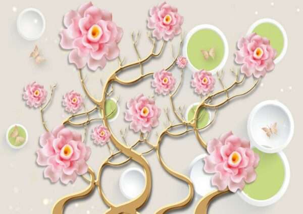 Transform Your Walls with Latest Flowers Design Customized Wallpaper (Print on Demand) - 08