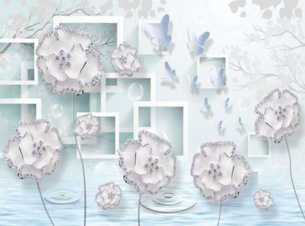 Transform Your Walls with Latest Flowers Design Customized Wallpaper (Print on Demand) -21