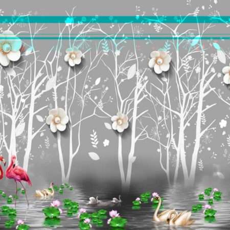 Transform Your Walls with Latest Flowers Design Customized Wallpaper (Print on Demand) - 18