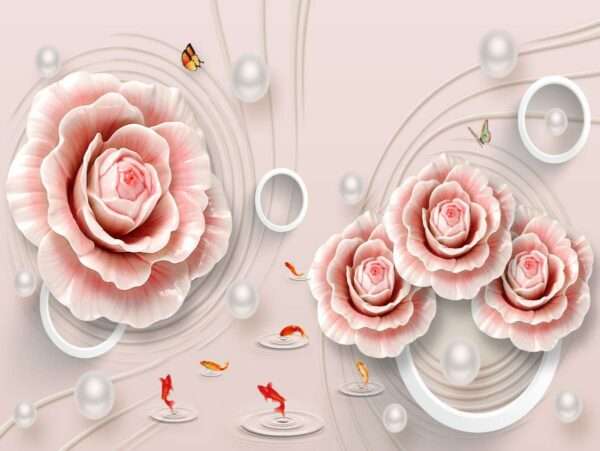 Transform Your Walls with Latest Flowers Design Customized Wallpaper (Print on Demand) - 23