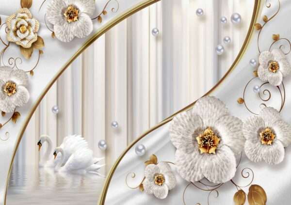 Transform Your Walls with Latest Flowers Design Customized Wallpaper (Print on Demand) - 29