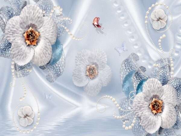 Transform Your Walls with Latest Flowers Design Customized Wallpaper (Print on Demand)- 47