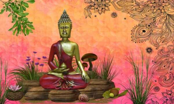 Print on Demand 3D Customized Buddha Wallpaper – 36