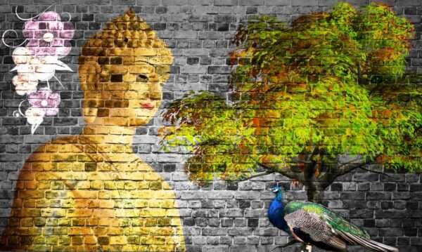 Print on Demand 3D Customized Buddha Wallpaper – 48