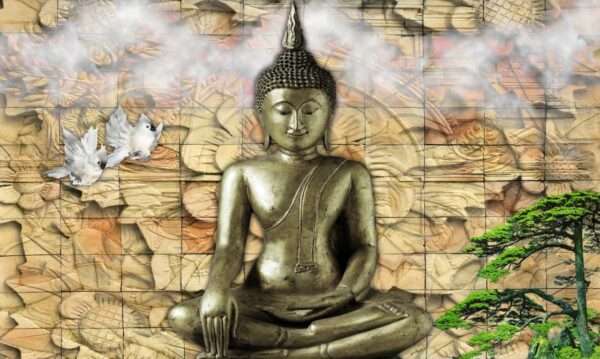 Print on Demand 3D Customized Buddha Wallpaper – 50