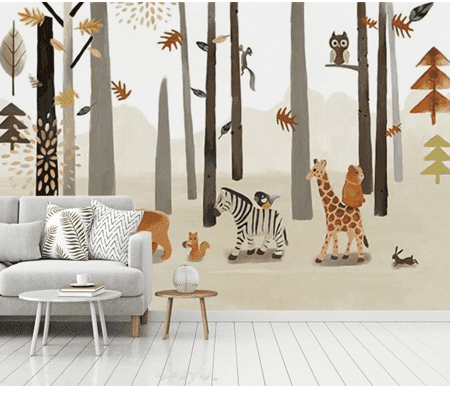 Custom Jungle Wallcovering For Kids
