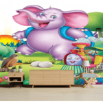 Customized Cute Elephant Wallpaper For Kids