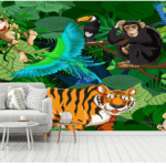 Beautiful Jungle Custom Wallcovering For Kids