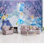 Customized Beautiful Princess Dancing Wallcovering For Girls