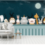 Night Animal Customized Wallcovering For Kids