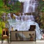 Top Stunning Latest Waterfall design 3D Customized Wallpaper - 19