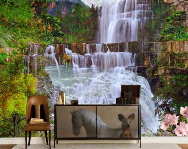 Top Stunning Latest Waterfall design 3D Customized Wallpaper - 19