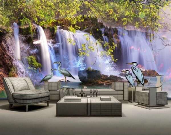 Top Stunning Latest Waterfall design 3D Customized Wallpaper - 23