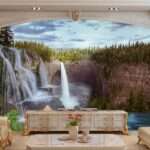 Top Stunning Latest Waterfall design 3D Customized Wallpaper - 26