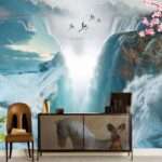 Top Stunning Latest Waterfall design 3D Customized Wallpaper - 31