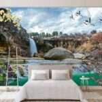 Top Stunning Latest Waterfall design 3D Customized Wallpaper - 34