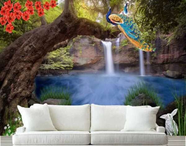 Top Stunning Latest Waterfall design 3D Customized Wallpaper - 36