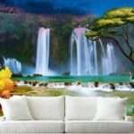 Top Stunning Latest Waterfall design 3D Customized Wallpaper - 48