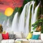 Top Stunning Latest Waterfall design 3D Customized Wallpaper - 53