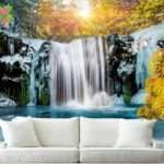 Top Stunning Latest Waterfall design 3D Customized Wallpaper - 54
