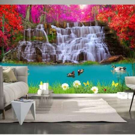 Top Stunning Latest Waterfall design 3D Customized Wallpaper-55