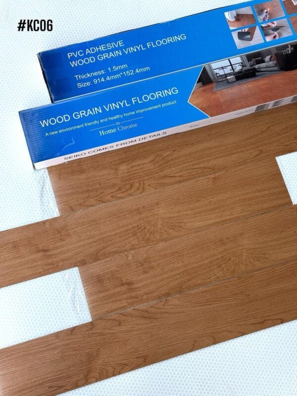 Flawless Self-Adhesive PVC Wood Grain Vinyl Flooring – KC06 - Image 3