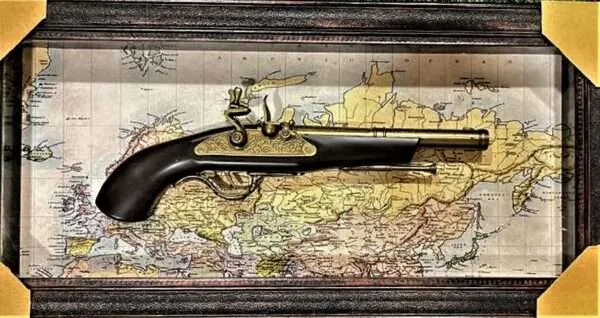 Antique gun glass frame - 005
