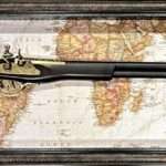 Antique gun glass frame - 009