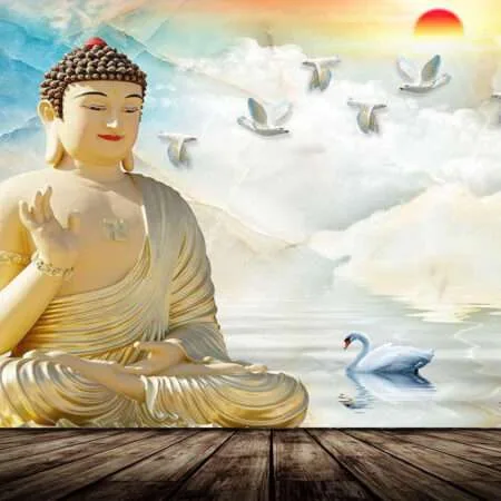 Print on Demand 3D Customized Buddha Wallpaper &ndash; 05