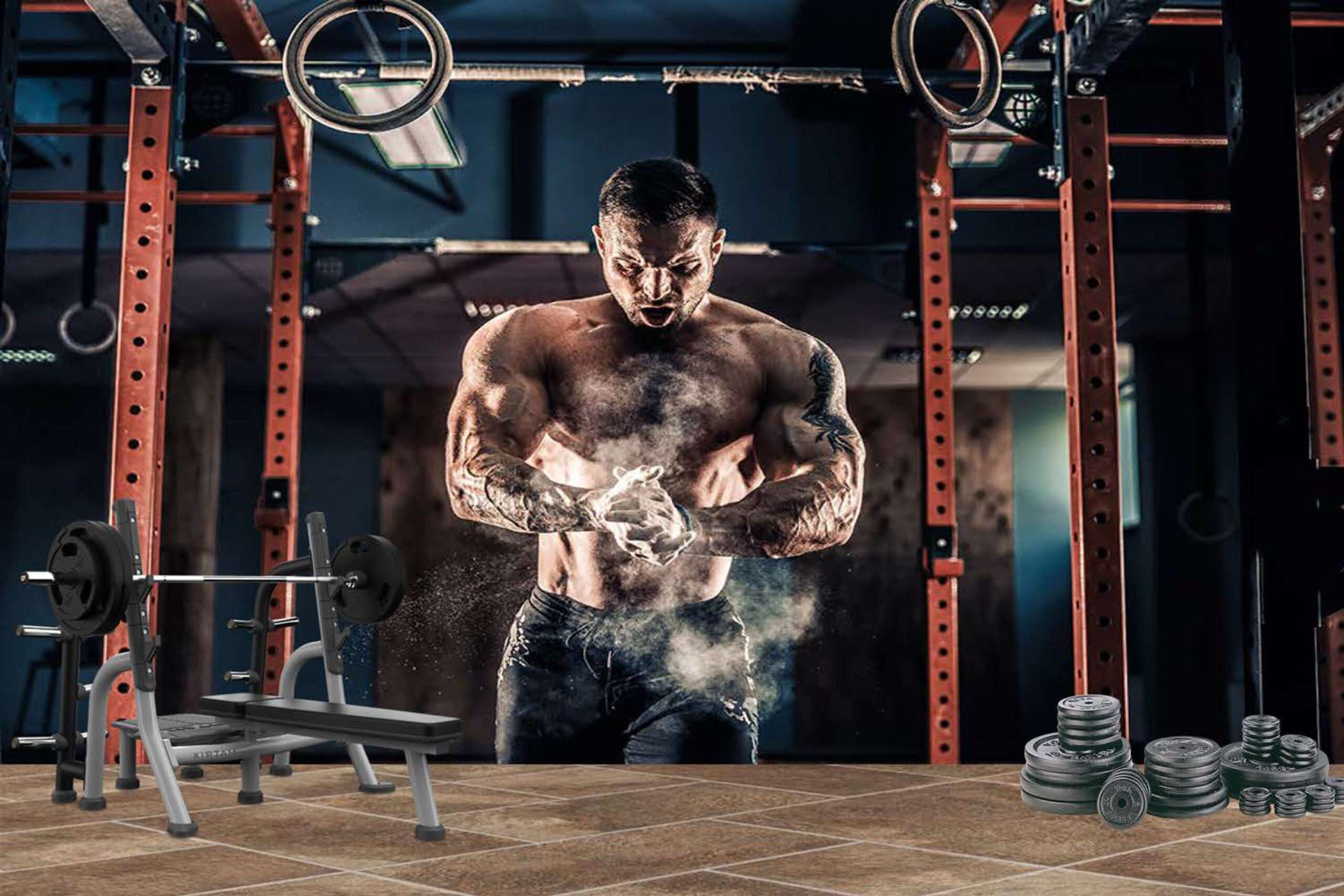 print on demand 3D customized gym wallpaper -15