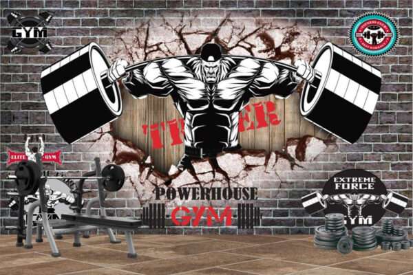 print on demand 3D customized gym wallpaper - 02