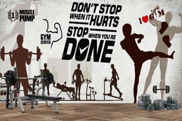 print on demand 3D customized gym wallpaper -21