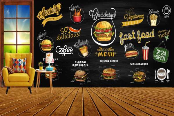 print on demand 3D customized wallpaper design for shop, restaurant, Hotel - 09