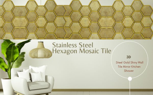 exclusive home decor self - adhesive mosaic tile- Gold Honeycomb